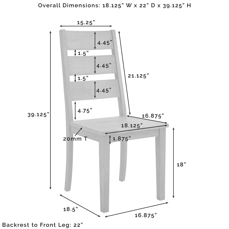 Crosley Furniture Joanna 2Pc Ladder-Back Dining Chair Set in Dark Oak