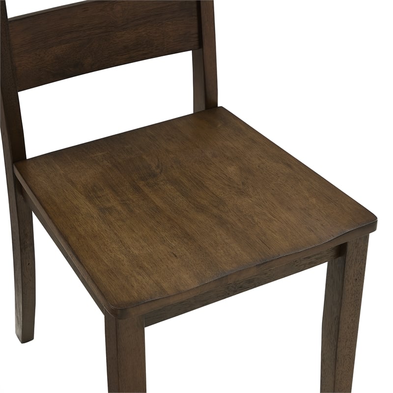 Crosley Furniture Joanna 2Pc Ladder-Back Dining Chair Set in Dark Oak