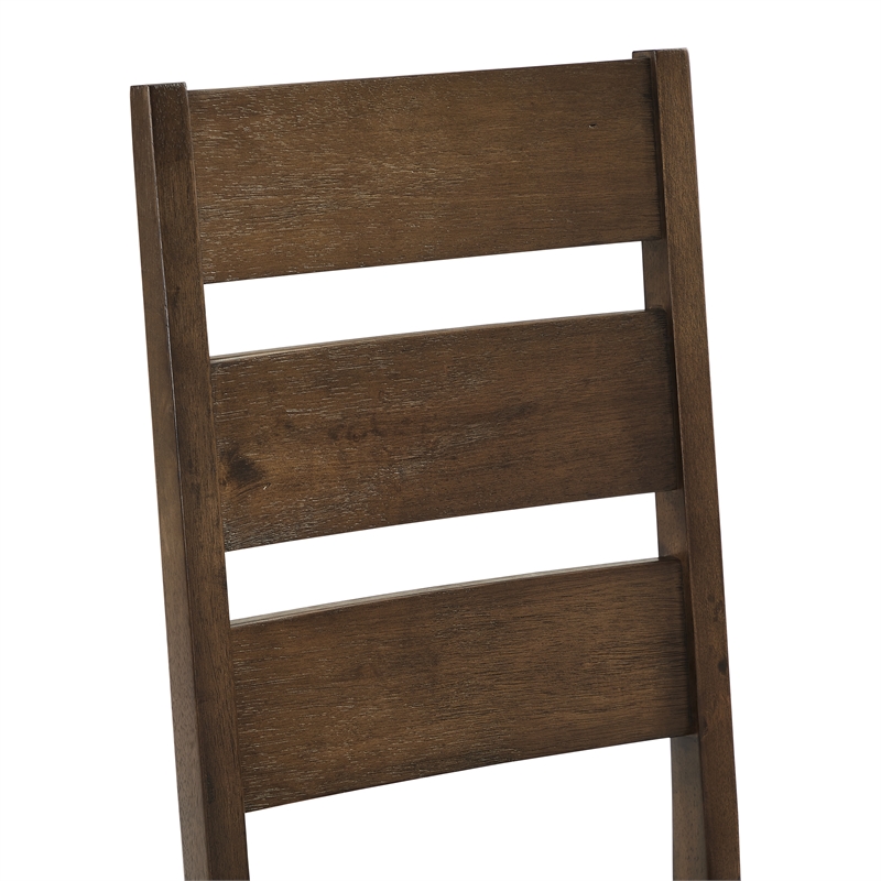 Crosley Furniture Joanna 2Pc Ladder-Back Dining Chair Set in Dark Oak