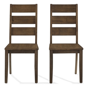 Crosley Furniture Joanna 2Pc Ladder-Back Dining Chair Set in Dark Oak