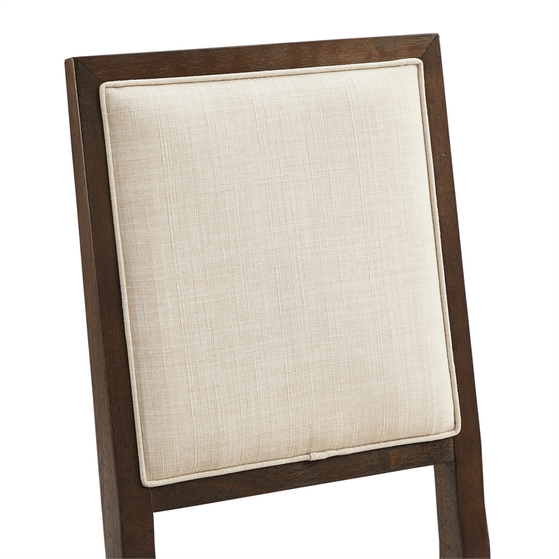 Crosley Furniture Joanna 2Pc Upholstered Back Dining Chair Set in Dark Oak/Creme