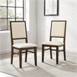 Crosley Furniture Joanna 2Pc Upholstered Back Dining Chair Set in Dark Oak/Creme