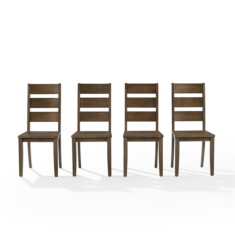 Crosley Furniture Joanna 4-Piece Ladder-Back Dining Chair Set in Dark Oak