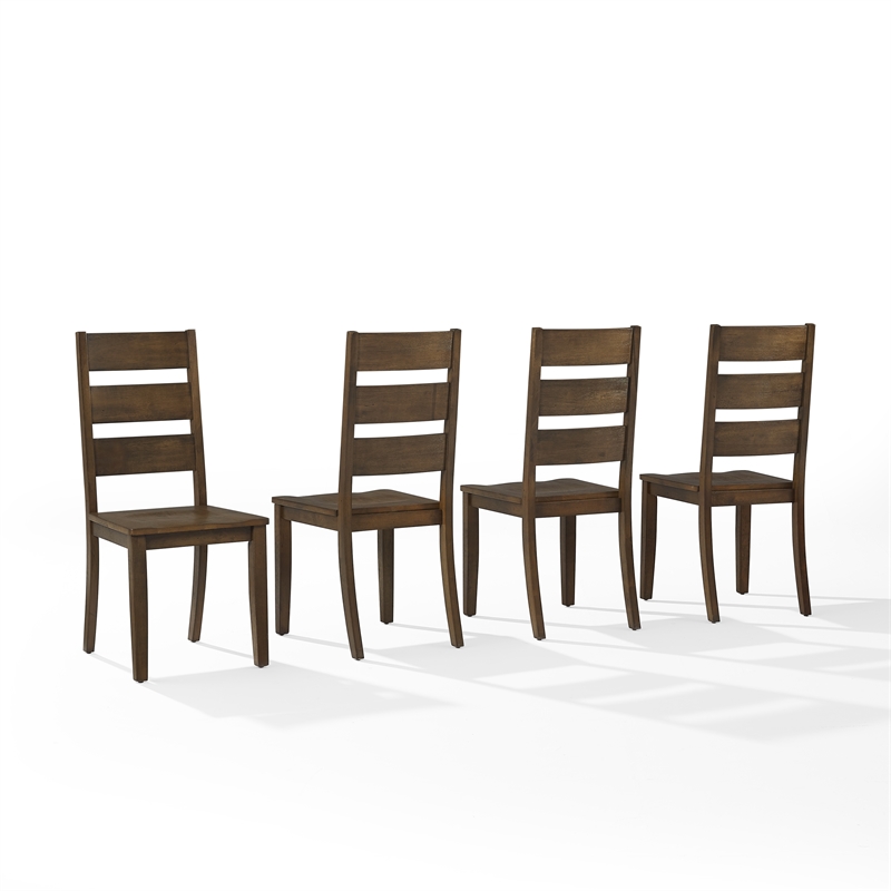 Crosley Furniture Joanna 4-Piece Ladder-Back Dining Chair Set in Dark Oak
