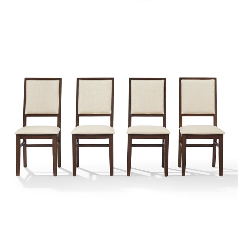 Crosley Furniture Joanna 4-Piece Back Dining Chair Set in Dark Oak/Creme