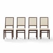 Crosley Furniture Joanna 4-Piece Back Dining Chair Set in Dark Oak/Creme