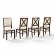 Crosley Furniture Joanna 4-Piece Back Dining Chair Set in Dark Oak/Creme