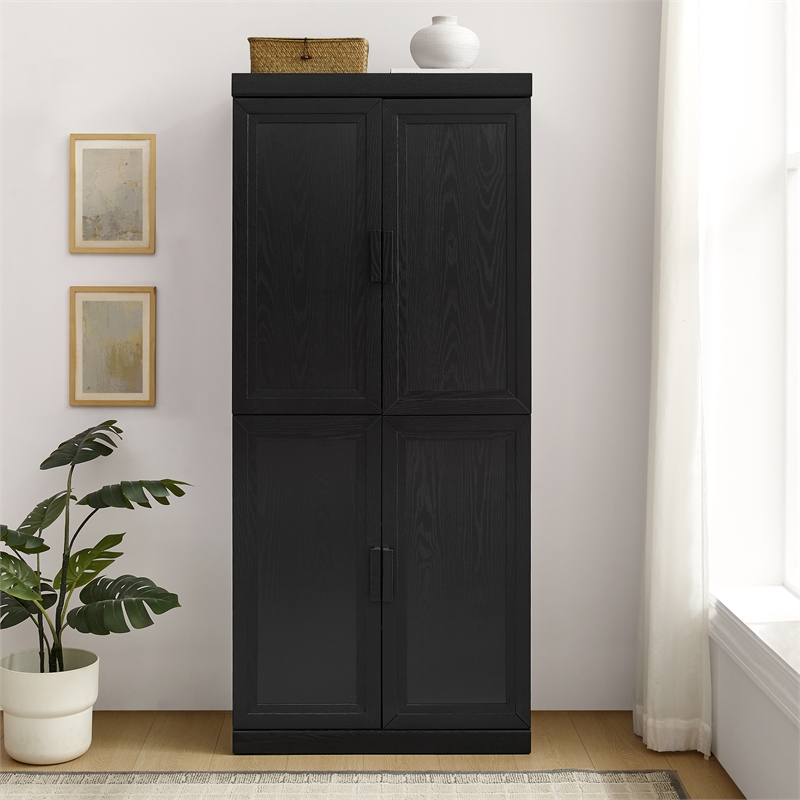 Crosley Furniture Essen Kitchen Pantry Storage Cabinet in Black