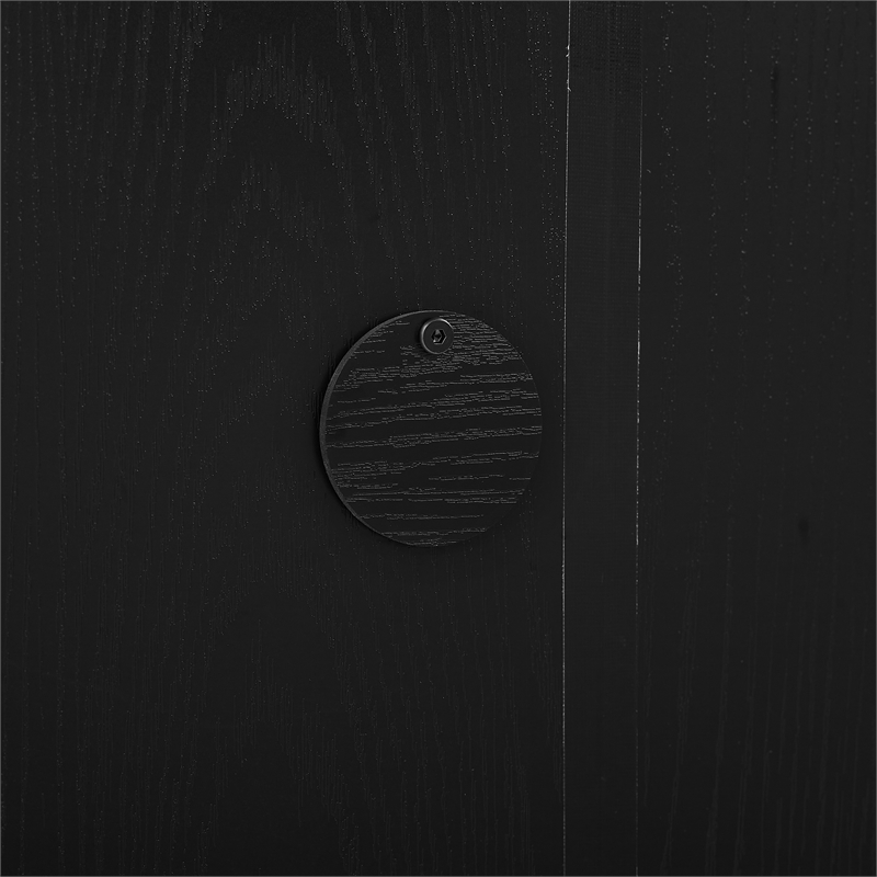 Crosley Furniture Essen Glass Door Kitchen Pantry Storage Cabinet in Black