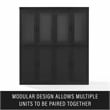 Crosley Furniture Essen Pantry Storage Cabinet With Glass Door Hutch in Black