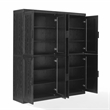 Crosley Furniture Essen 2Pc Kitchen Pantry Storage Cabinet Set in Black