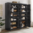 Crosley Furniture Essen 2Pc Kitchen Pantry Storage Cabinet Set in Black