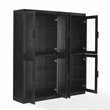 Crosley Furniture Essen 2Pc Glass Door Kitchen Pantry Storage Cabinet in Black
