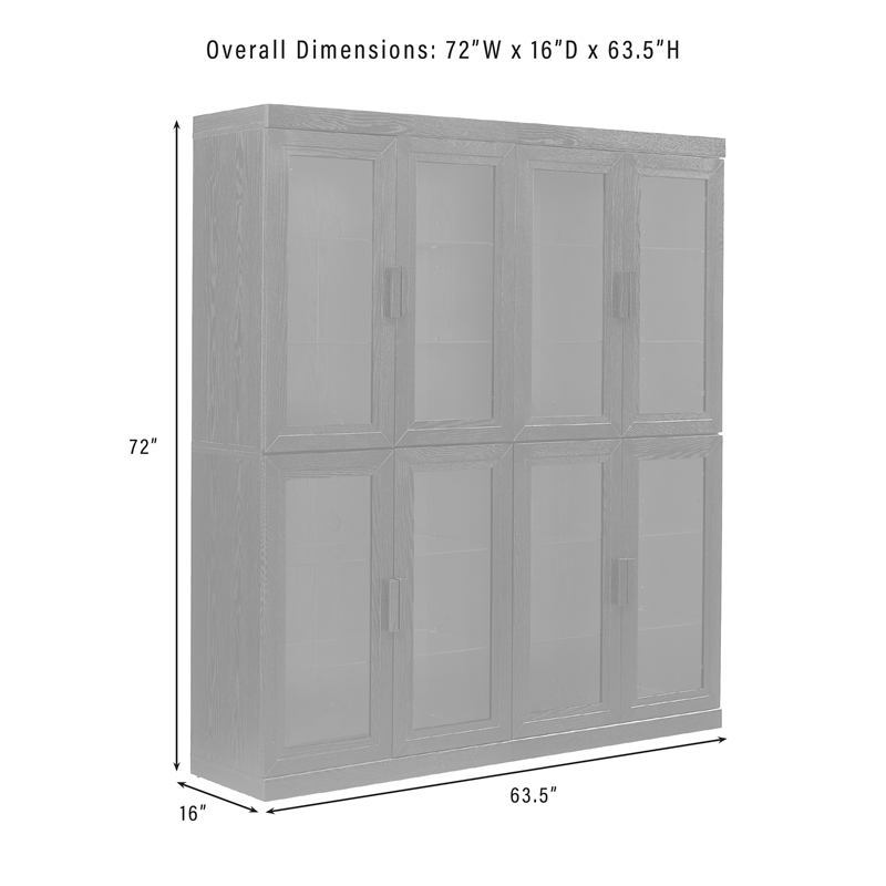 Crosley Furniture Essen 2Pc Glass Door Kitchen Pantry Storage Cabinet in Black