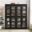 Crosley Furniture Essen 2Pc Glass Door Kitchen Pantry Storage Cabinet in Black