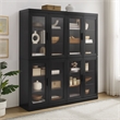 Crosley Furniture Essen 2Pc Glass Door Kitchen Pantry Storage Cabinet in Black