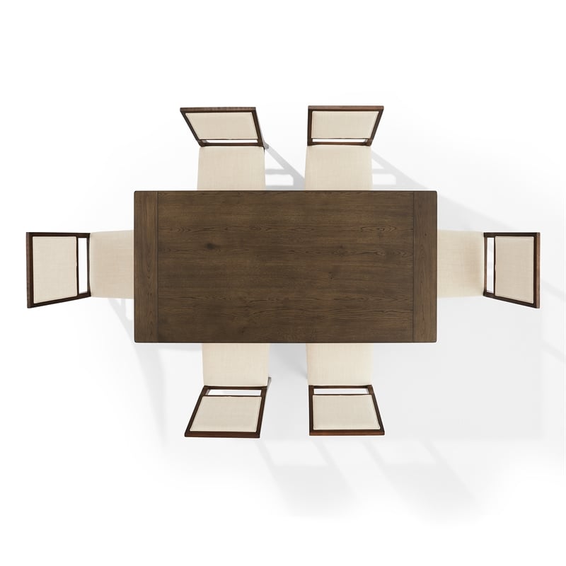 Crosley Furniture Joanna 7-Piece Dining Table Set in Dark Oak/Creme