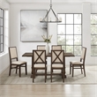 Crosley Furniture Joanna 7-Piece Dining Table Set in Dark Oak/Creme