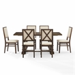 Crosley Furniture Joanna 7-Piece Dining Table Set in Dark Oak/Creme