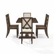 Crosley Furniture Joanna 7-Piece Dining Table Set in Dark Oak/Creme