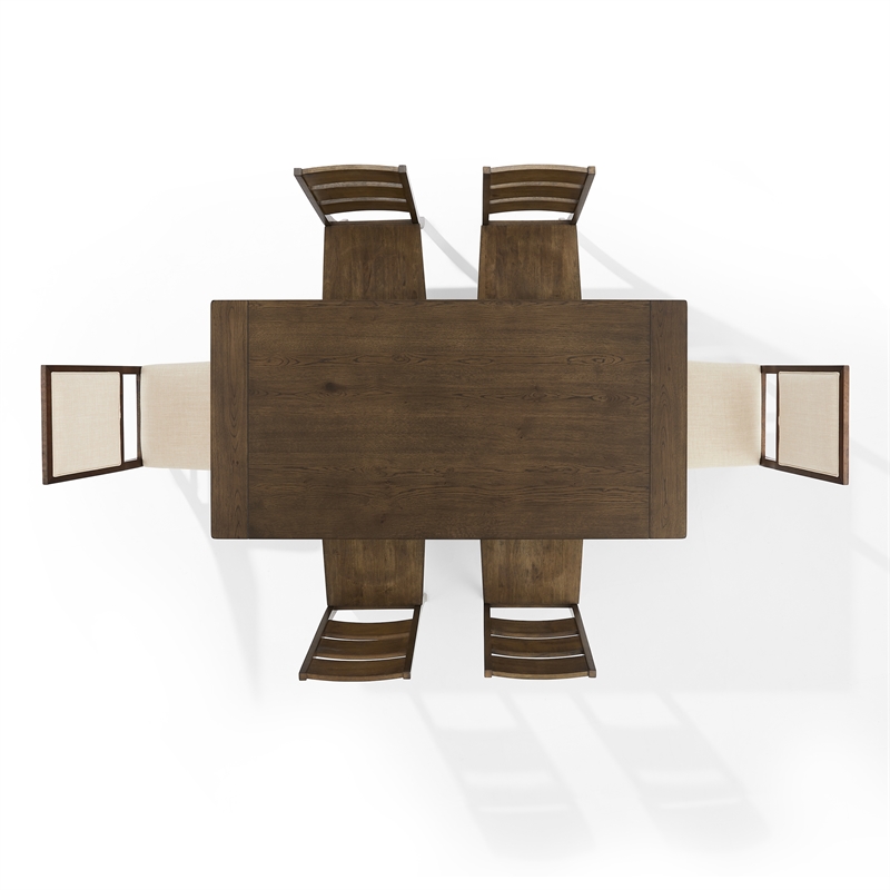 Crosley Furniture Joanna 7-Piece Dining Table Set in Dark Oak/Creme