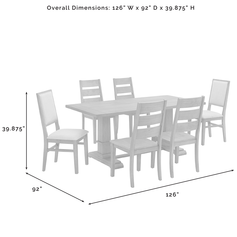 Crosley Furniture Joanna 7-Piece Dining Table Set in Dark Oak/Creme