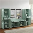 Crosley Furniture Tara 3Pc Sideboard And Pantry Set in Distressed Seafoam Blue