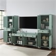 Crosley Furniture Tara 3Pc Sideboard And Pantry Set in Distressed Seafoam Blue