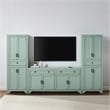 Crosley Furniture Tara 3Pc Sideboard And Pantry Set in Distressed Seafoam Blue