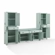 Crosley Furniture Tara 3-Piece Entertainment Center in Distressed Seafoam Blue