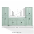 Crosley Furniture Tara 3-Piece Entertainment Center in Distressed Seafoam Blue