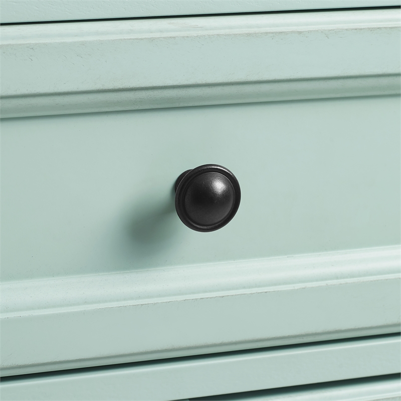 Crosley Furniture Tara 3-Piece Entertainment Center in Distressed Seafoam Blue