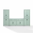 Crosley Furniture Tara 3-Piece Entertainment Center in Distressed Seafoam Blue