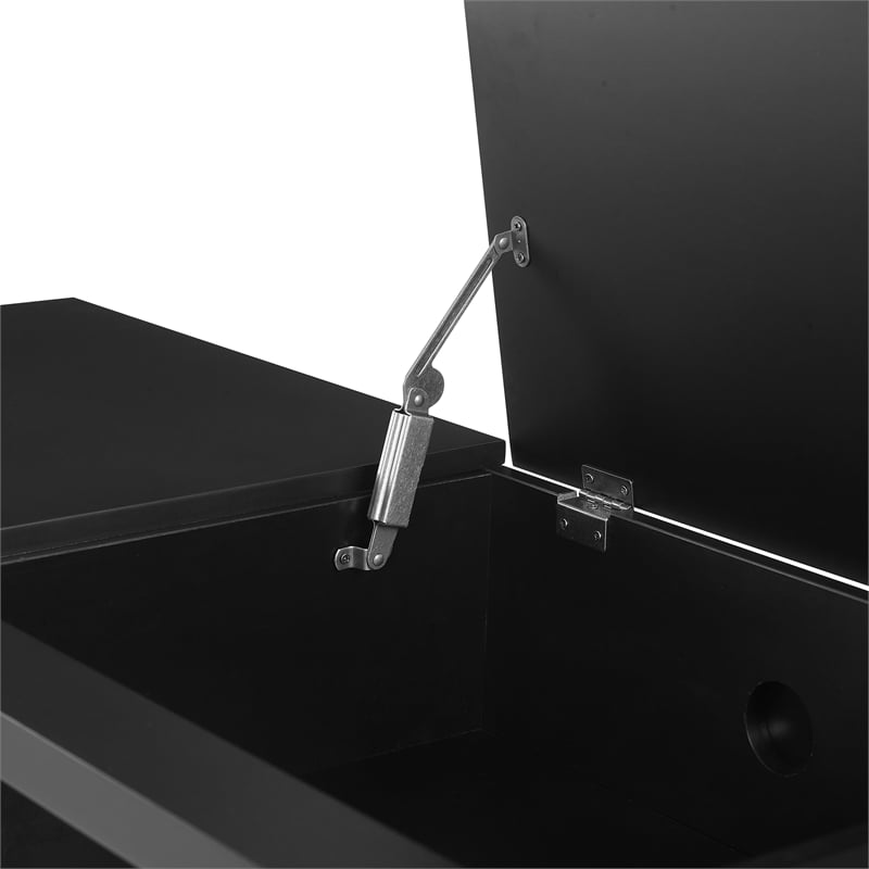 Crosley Furniture Asher Record Storage Media Console in Matte Black