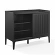 Crosley Furniture Asher Record Storage Media Console in Matte Black