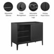 Crosley Furniture Asher Record Storage Media Console in Matte Black