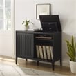 Crosley Furniture Asher Record Storage Media Console in Matte Black