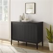 Crosley Furniture Asher Record Storage Media Console in Matte Black