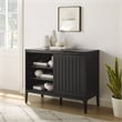 Crosley Furniture Asher Record Storage Media Console in Matte Black