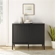 Crosley Furniture Asher Record Storage Media Console in Matte Black