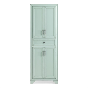 Crosley Furniture Tara Kitchen Storage Pantry in Distressed Seafoam Blue