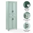 Crosley Furniture Tara Kitchen Storage Pantry in Distressed Seafoam Blue