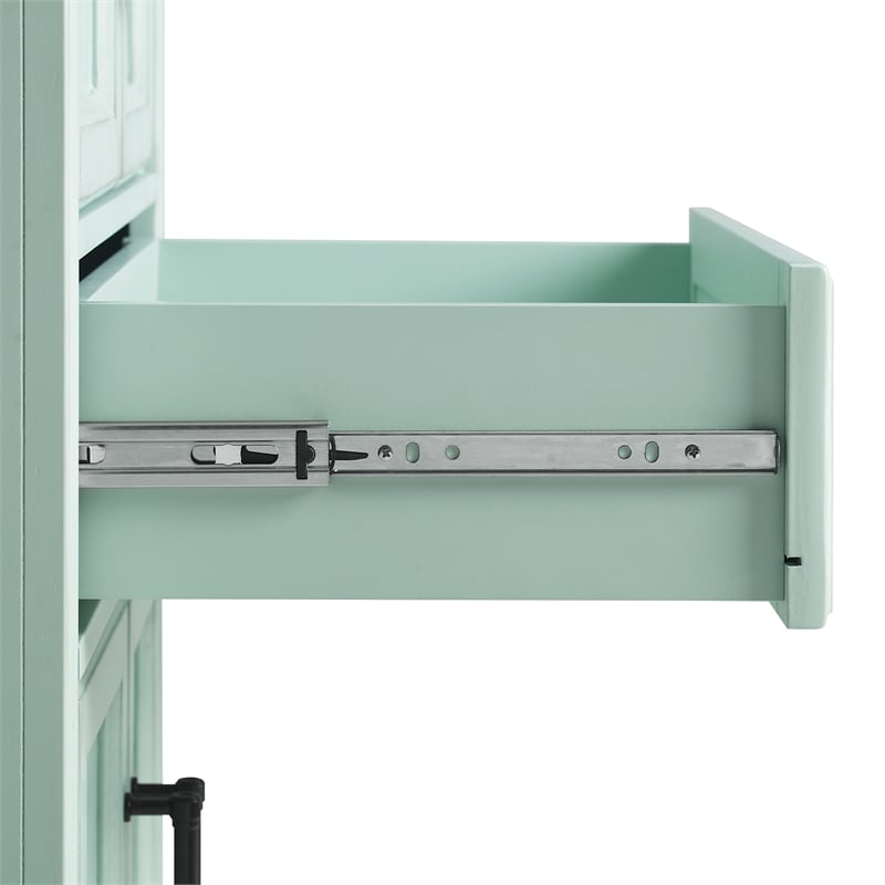 Crosley Furniture Tara Kitchen Storage Pantry in Distressed Seafoam Blue