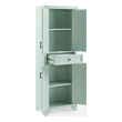 Crosley Furniture Tara Kitchen Storage Pantry in Distressed Seafoam Blue