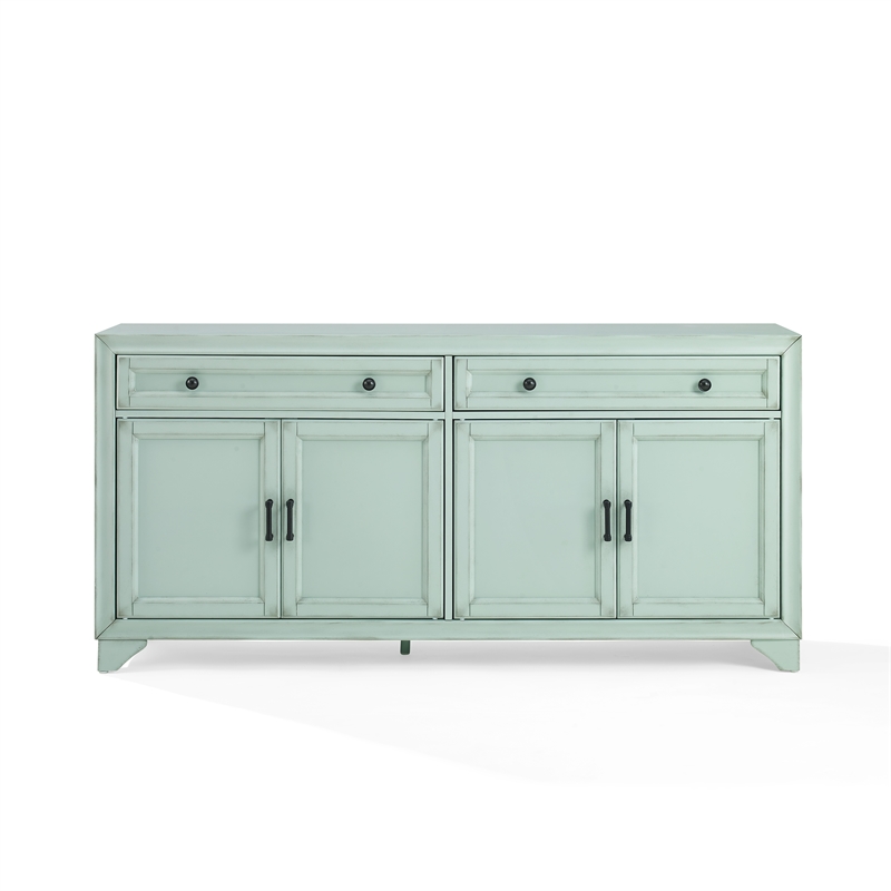 Crosley Furniture Tara Sideboard in Distressed Seafoam Blue