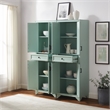 Crosley Furniture Tara 2Pc Kitchen Storage Pantry Set in Distressed Seafoam Blue