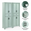 Crosley Furniture Tara 2Pc Kitchen Storage Pantry Set in Distressed Seafoam Blue