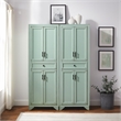 Crosley Furniture Tara 2Pc Kitchen Storage Pantry Set in Distressed Seafoam Blue