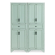 Crosley Furniture Tara 2Pc Kitchen Storage Pantry Set in Distressed Seafoam Blue