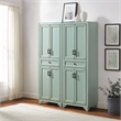 Crosley Furniture Tara 2Pc Kitchen Storage Pantry Set in Distressed Seafoam Blue